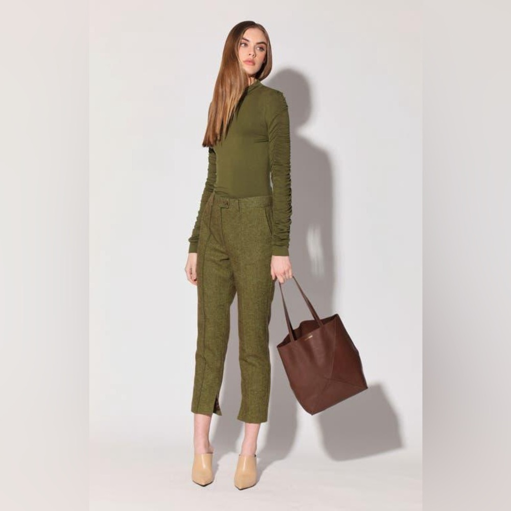 NWT Walter Baker Shania Pant, Leaf Herringbone